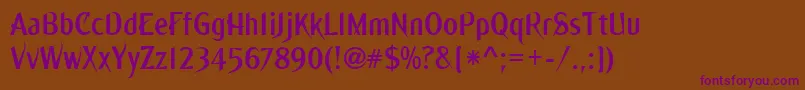 Ming ffy Font – Purple Fonts on Brown Background