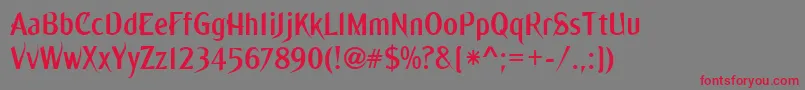 Ming ffy Font – Red Fonts on Gray Background