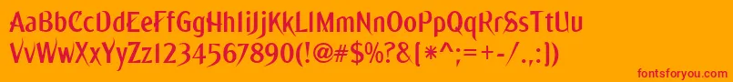 Ming ffy Font – Red Fonts on Orange Background