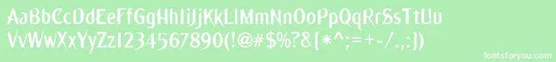 Ming ffy Font – White Fonts on Green Background