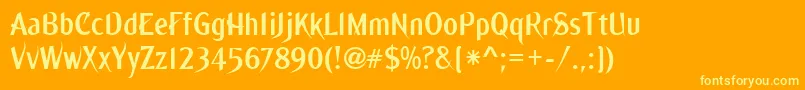 Ming ffy Font – Yellow Fonts on Orange Background