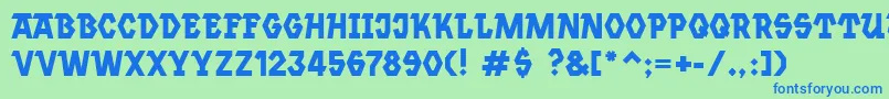 Jannsen Font – Blue Fonts on Green Background