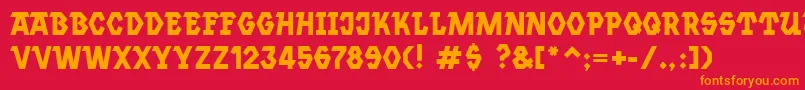 Jannsen Font – Orange Fonts on Red Background