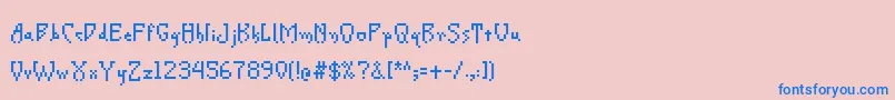 フォントCreeperPixel – ピンクの背景に青い文字