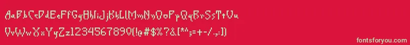 フォントCreeperPixel – 赤い背景に緑の文字