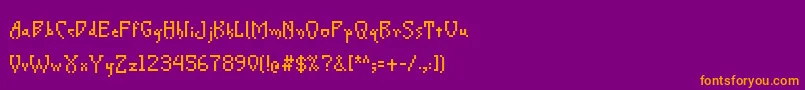 CreeperPixel Font – Orange Fonts on Purple Background