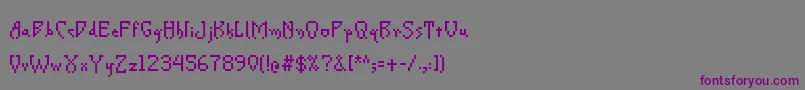 Czcionka CreeperPixel – fioletowe czcionki na szarym tle