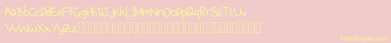 MichelleDigitalHandwritten Font – Yellow Fonts on Pink Background