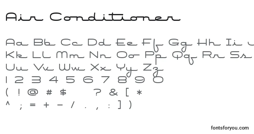 Schriftart Air Conditioner – Alphabet, Zahlen, spezielle Symbole