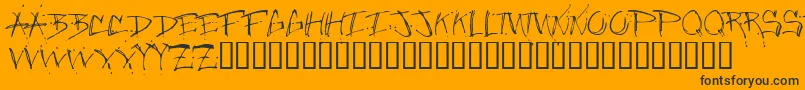 Jungleruff-Schriftart – Schwarze Schriften auf orangefarbenem Hintergrund