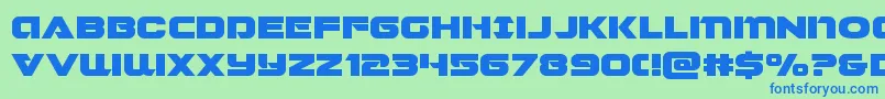 Jeebraexpand-Schriftart – Blaue Schriften auf grünem Hintergrund