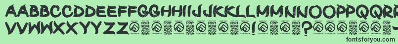 ShunsetRegular Font – Black Fonts on Green Background