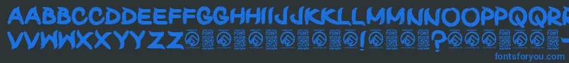 ShunsetRegular Font – Blue Fonts on Black Background