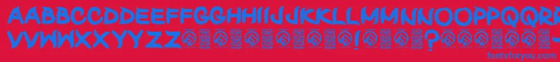 ShunsetRegular Font – Blue Fonts on Red Background