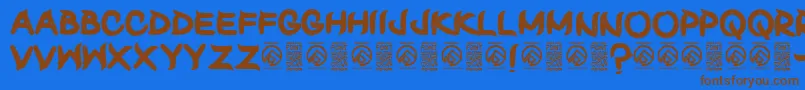 ShunsetRegular Font – Brown Fonts on Blue Background