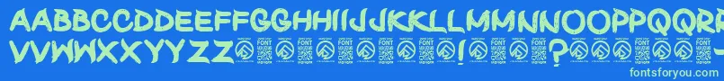 ShunsetRegular Font – Green Fonts on Blue Background