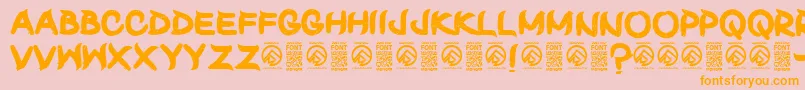 ShunsetRegular Font – Orange Fonts on Pink Background