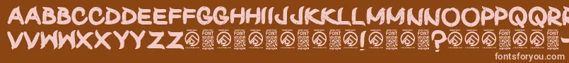 ShunsetRegular Font – Pink Fonts on Brown Background