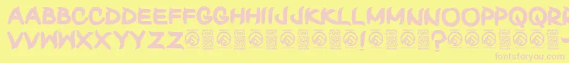 ShunsetRegular Font – Pink Fonts on Yellow Background