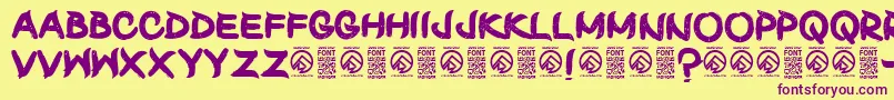 ShunsetRegular Font – Purple Fonts on Yellow Background