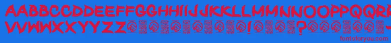 ShunsetRegular Font – Red Fonts on Blue Background