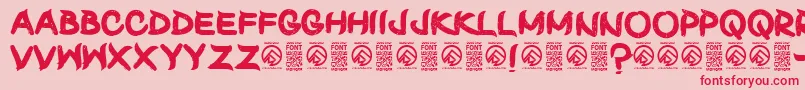 ShunsetRegular Font – Red Fonts on Pink Background