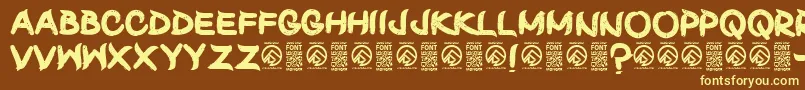 ShunsetRegular Font – Yellow Fonts on Brown Background