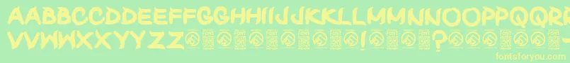 ShunsetRegular Font – Yellow Fonts on Green Background