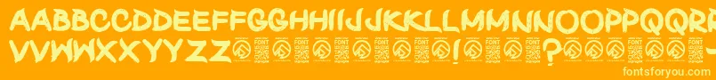 ShunsetRegular Font – Yellow Fonts on Orange Background
