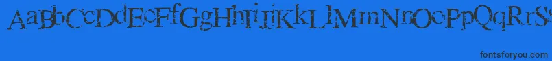 GeniusOfCrack-Schriftart – Schwarze Schriften auf blauem Hintergrund