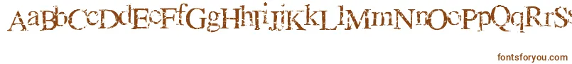 GeniusOfCrack-Schriftart – Braune Schriften auf weißem Hintergrund