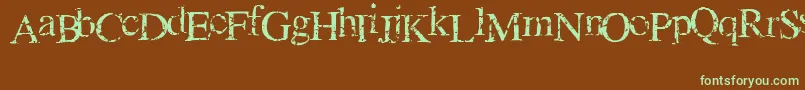 GeniusOfCrack-fontti – vihreät fontit ruskealla taustalla