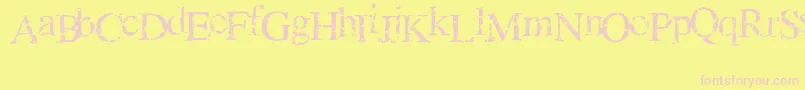 フォントGeniusOfCrack – ピンクのフォント、黄色の背景