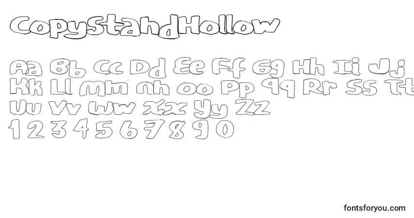 CopystandHollow Font – alphabet, numbers, special characters