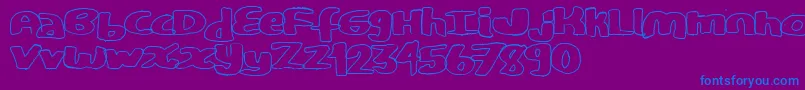 CopystandHollow Font – Blue Fonts on Purple Background