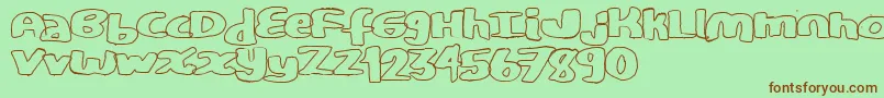 CopystandHollow Font – Brown Fonts on Green Background