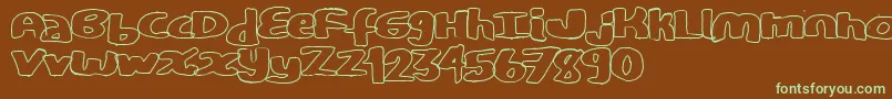 CopystandHollow Font – Green Fonts on Brown Background