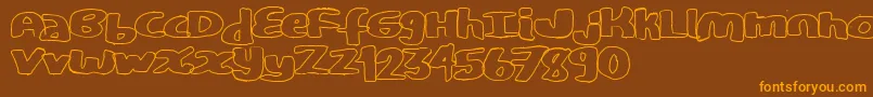 CopystandHollow Font – Orange Fonts on Brown Background