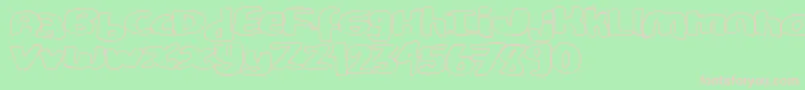 CopystandHollow-fontti – vaaleanpunaiset fontit vihreällä taustalla