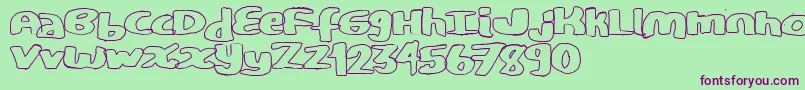 CopystandHollow Font – Purple Fonts on Green Background