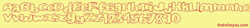 CopystandHollow Font – Red Fonts on Yellow Background