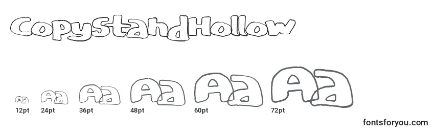 CopystandHollow Font Sizes