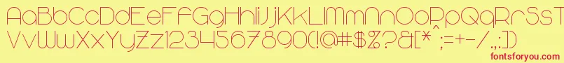 MajoramSans-Schriftart – Rote Schriften auf gelbem Hintergrund