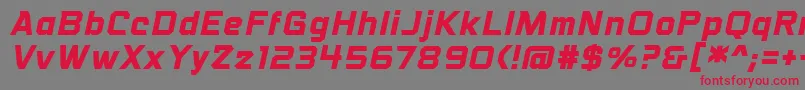 フォントVoiceactivatedbbBoldital – 赤い文字の灰色の背景