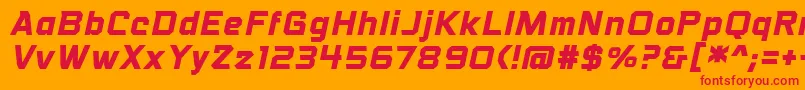 VoiceactivatedbbBoldital Font – Red Fonts on Orange Background