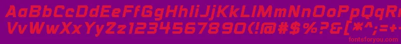 VoiceactivatedbbBoldital Font – Red Fonts on Purple Background