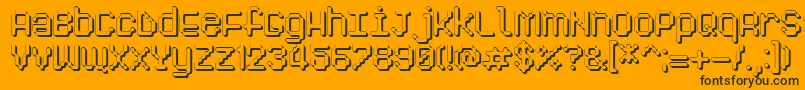 Pixelogist3D-Schriftart – Schwarze Schriften auf orangefarbenem Hintergrund
