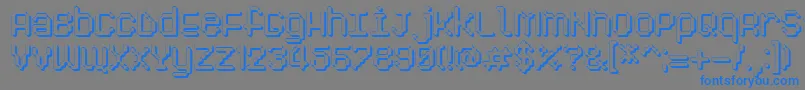 フォントPixelogist3D – 灰色の背景に青い文字