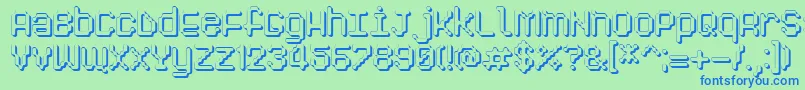Pixelogist3D Font – Blue Fonts on Green Background