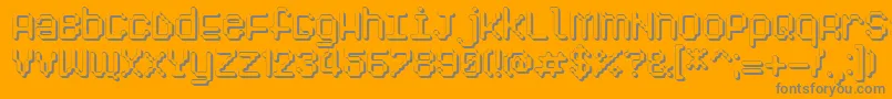 Pixelogist3D-Schriftart – Graue Schriften auf orangefarbenem Hintergrund